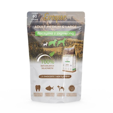 PRÓBKA Evoque Adult Dziczyzna z jagnięciną Medium&Large Super Premium 60g Evoque PRÓBKA Evoque Adult Dziczyzna z jagnięciną Medium&Large Super Premium 60g Evoque