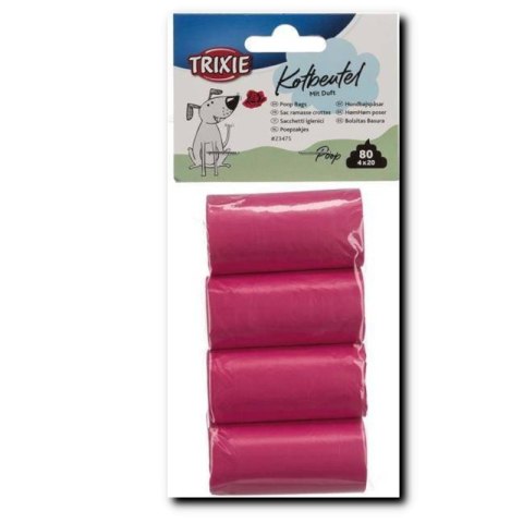 Worki na odchody, dla psa, różowe, o zapachu róży, 4 rolki po 20 szt. Hobby Worki na odchody, dla psa, różowe, o zapachu róży, 4 rolki po 20 szt. Hobby
