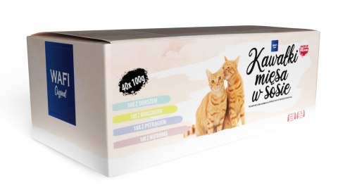 WAFI Karma mokra dla kota saszetki MIX SMAKÓW 40x100g WAFI WAFI Karma mokra dla kota saszetki MIX SMAKÓW 40x100g WAFI