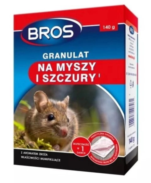 Bros Granulat Na Myszy i Szczury 140g Bros Granulat Na Myszy i Szczury 140g