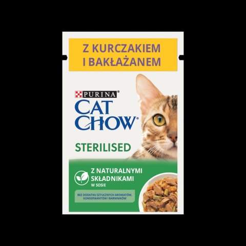 Purina Cat Chow Sterilised Karma Z Kurczakiem I Bakłażanem W Sosie 85g Purina Cat Chow Sterilised Karma Z Kurczakiem I Bakłażanem W Sosie 85g