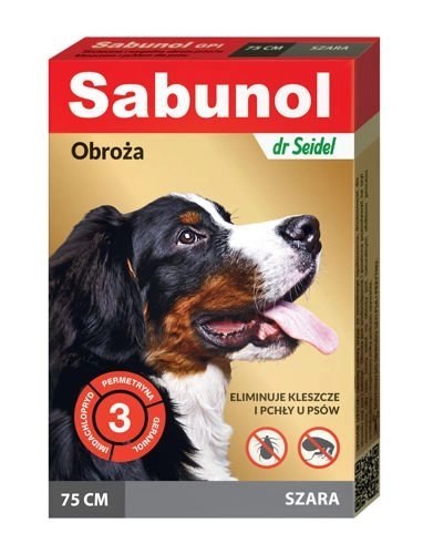 Laboratorium DermaPharm Sabunol Szara Obroża Przeciw Pchłom I Kleszczom Dla Psa 75cm Laboratorium DermaPharm Sabunol Szara Obroża Przeciw Pchłom I Kleszczom Dla Psa 75cm