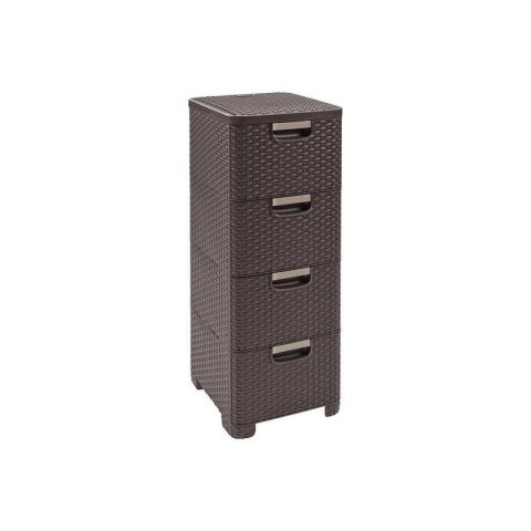 Curver Regał Z Szufladami Ciemny Brąz 4x14l Curver Regał Z Szufladami Ciemny Brąz 4x14l